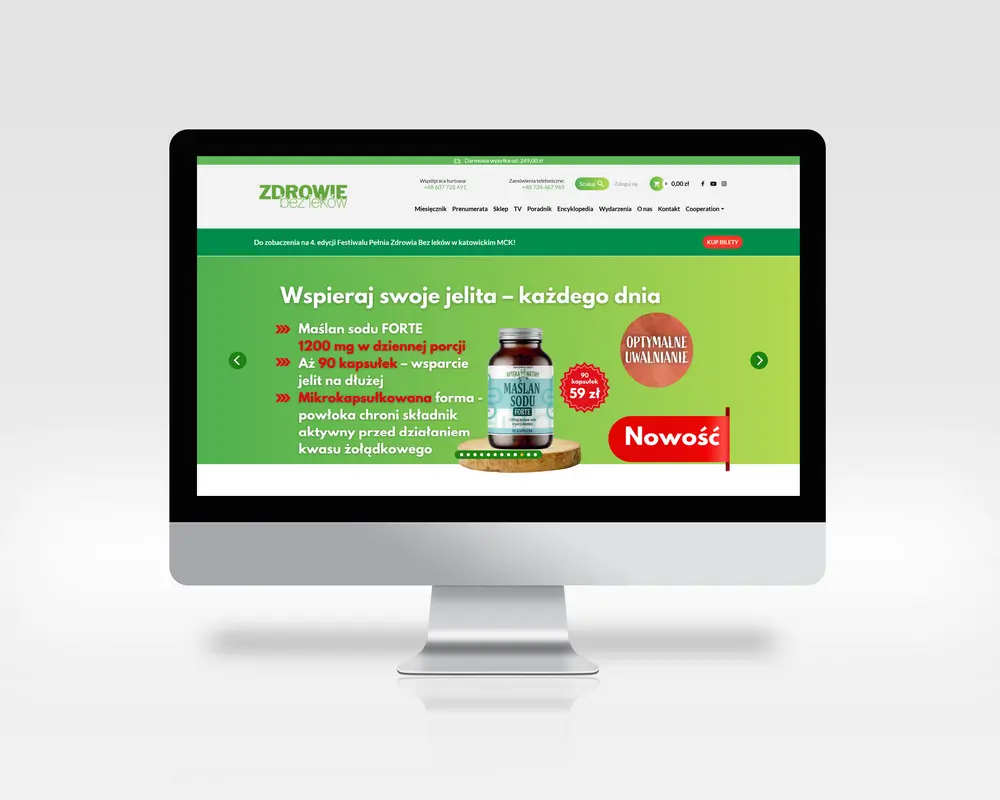 Wykonanie strony internetowej dla ZdrowieBezLeków.pl