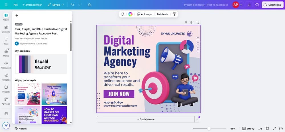 Canva Post na Facebooka