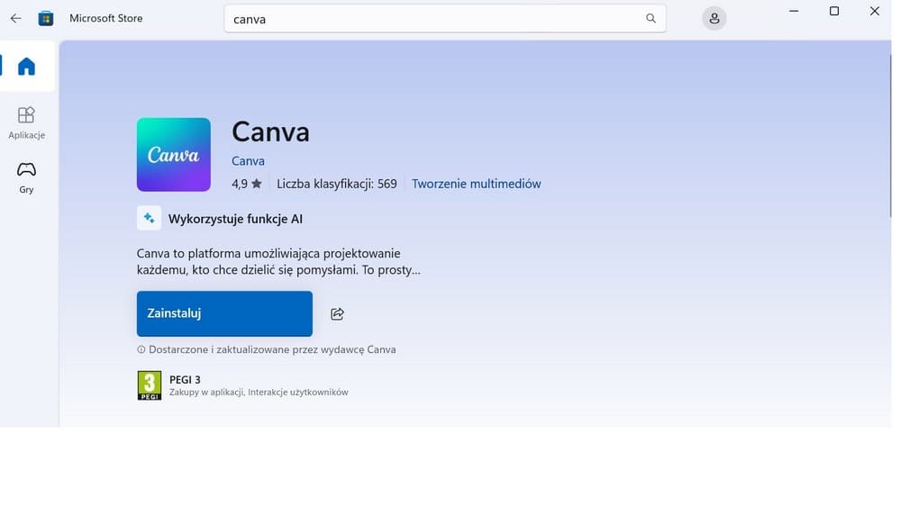 Canva - aplikacja na komputer