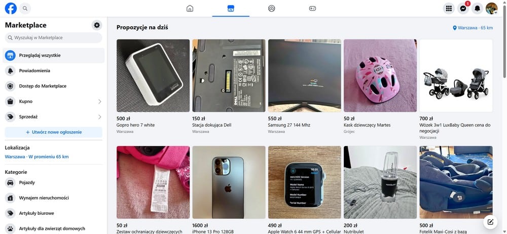 Marketplace Facebook - sklep na Facebooku