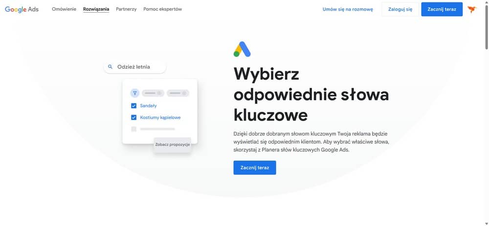 Planer słów kluczowych Google