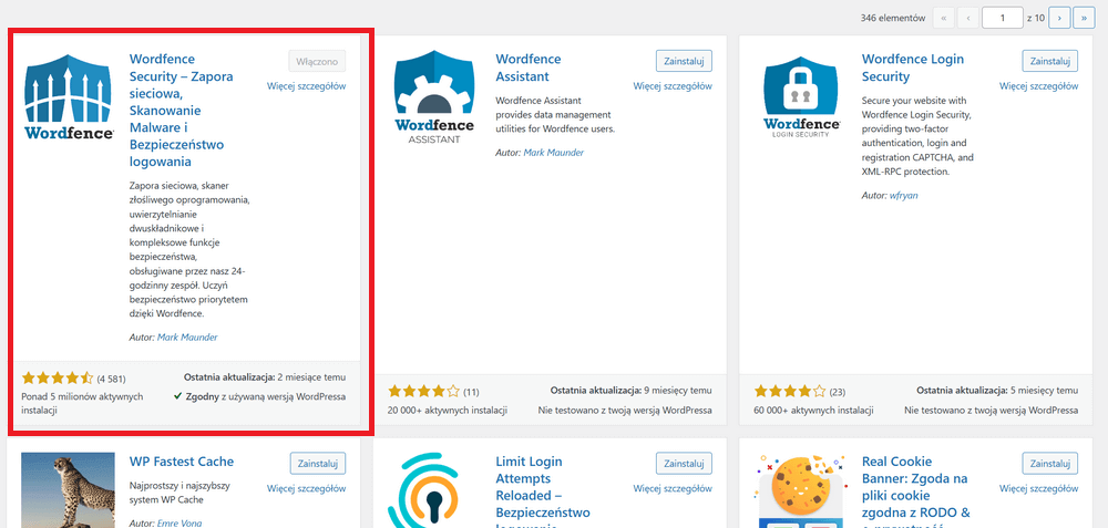 Security WordPress - wtyczka Wordfence