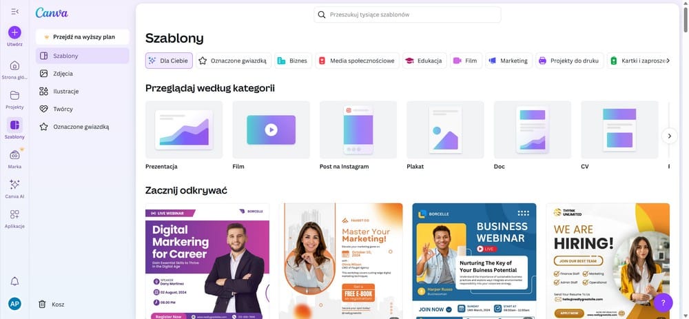 Szablony Canva