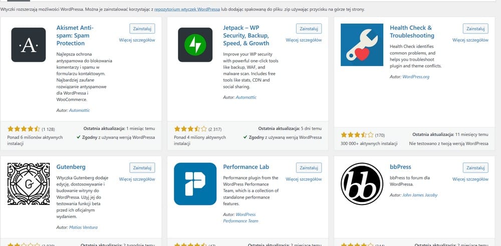 Wtyczki WordPress