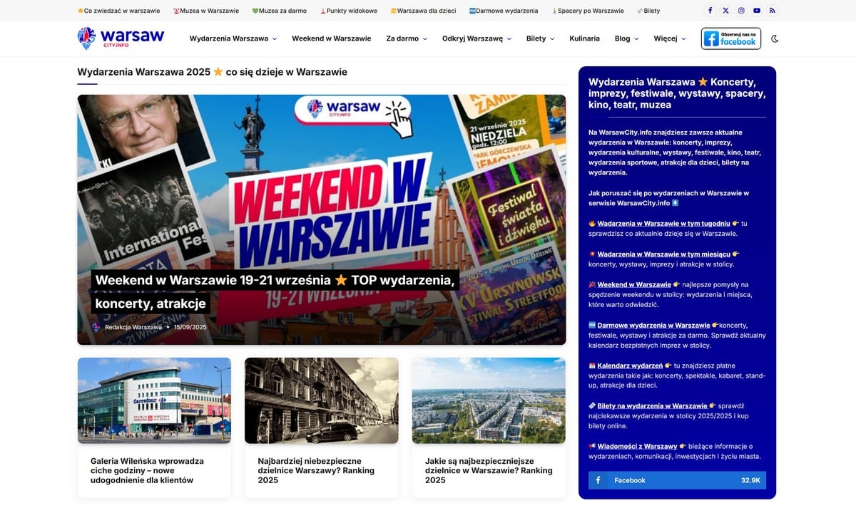 Case Study: Strona i SEO dla portalu WarsawCity.info