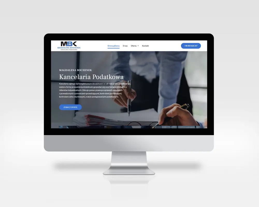 Wykonanie strony internetowej MBK Kancelaria Podatkowa